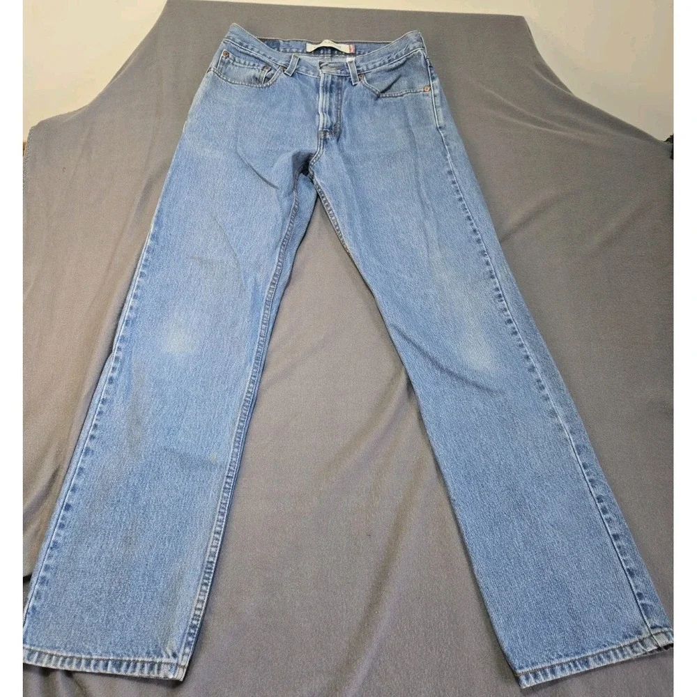VTG Y2K Levi's 505 Regular Fit Batwing Jeans Blue Denim Made in Columbia 32x32